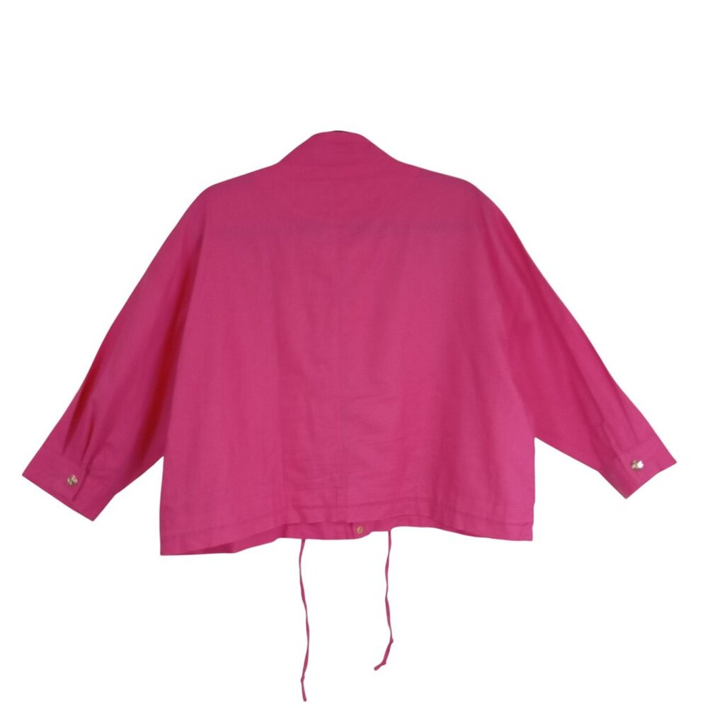 Calligraphie By Anthropologie Lightweight Jacket Women Pink & Snap Cuffs Sz M - Picture 13 of 16